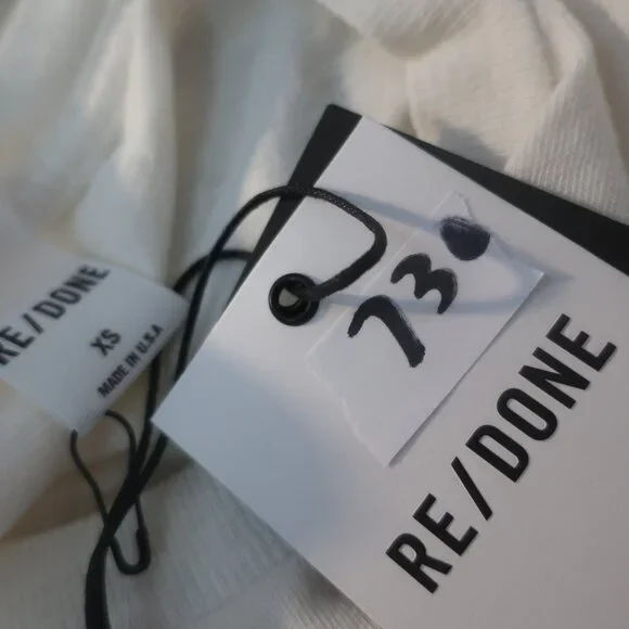 NWT Womens Re/Done White Sunflower Graphic T-Shirt XS - Picture 4 of 4